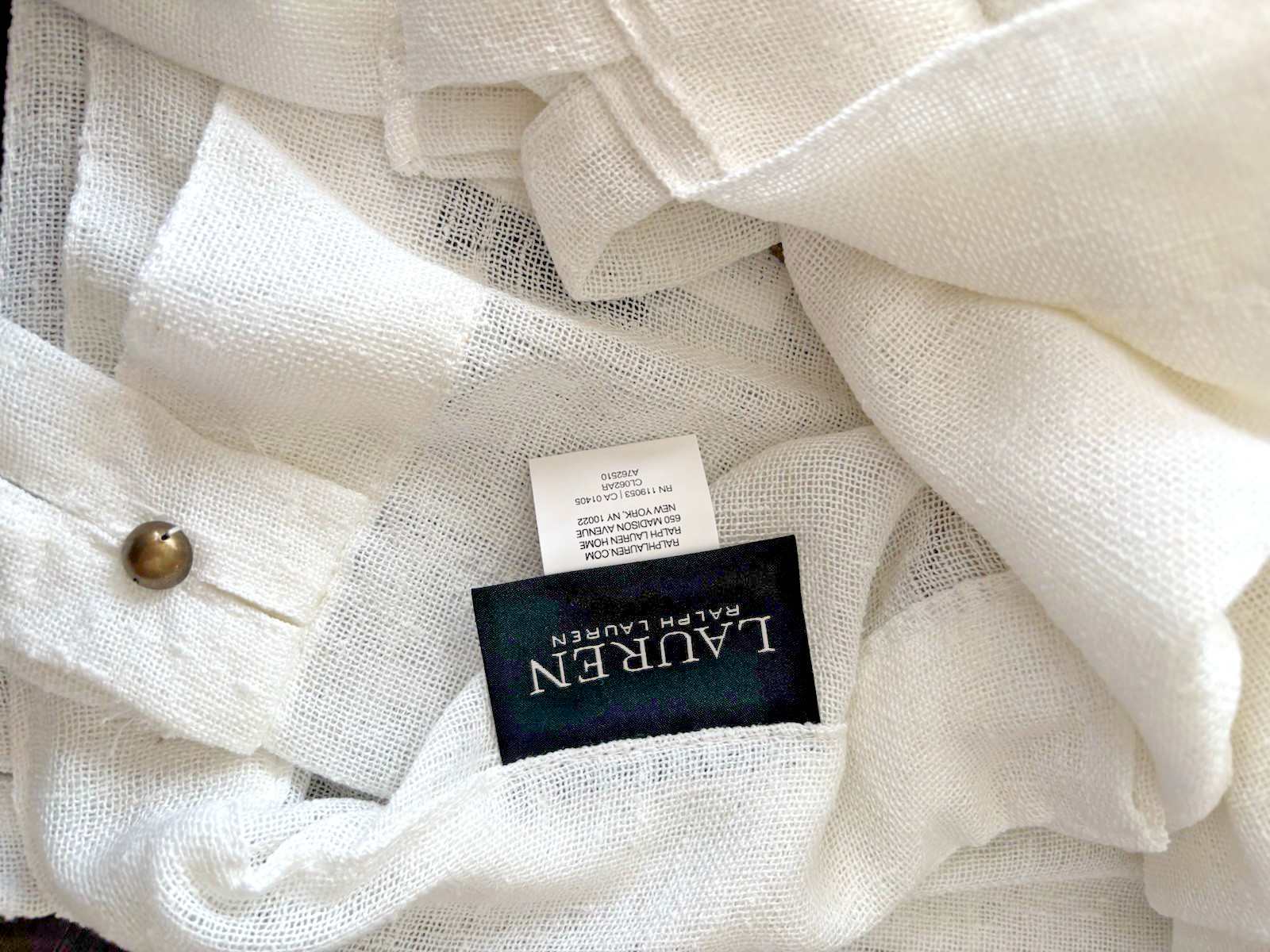 Ralph Lauren 2 Pc Window Curtains Panels 52×84 White Top Rings New