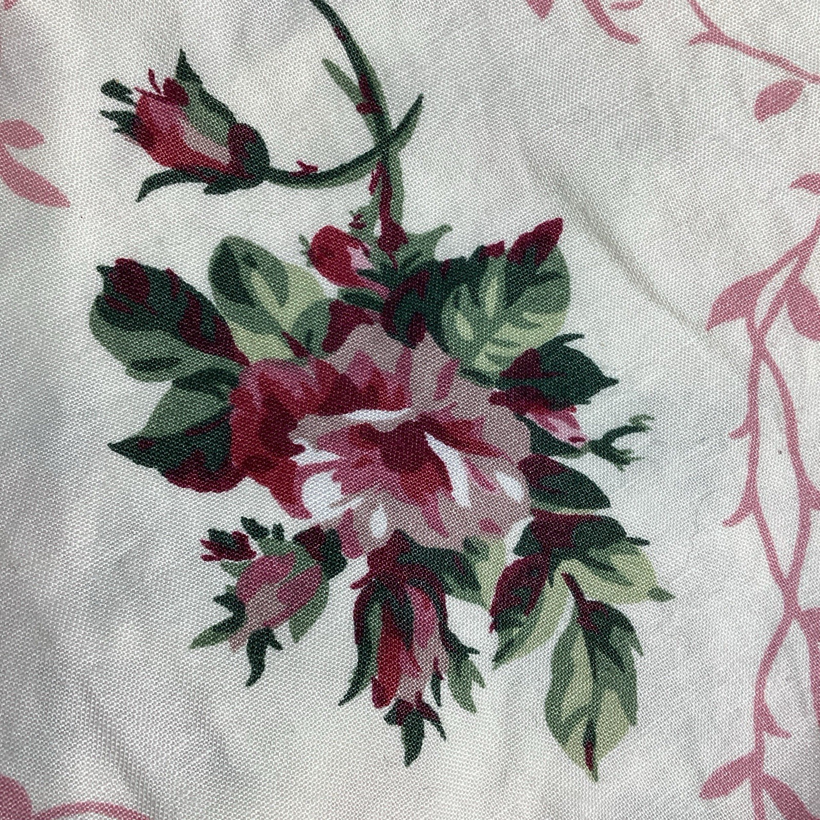 HUGE Swag Draped Cotton Window Scarf Valance Cottage Floral 53″ x 200″