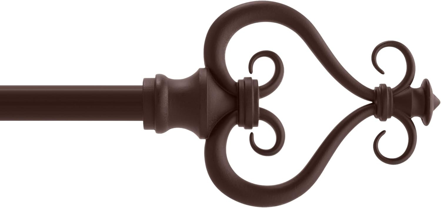Serena Window Curtain Rod, 28-48″, Chocolate Brown