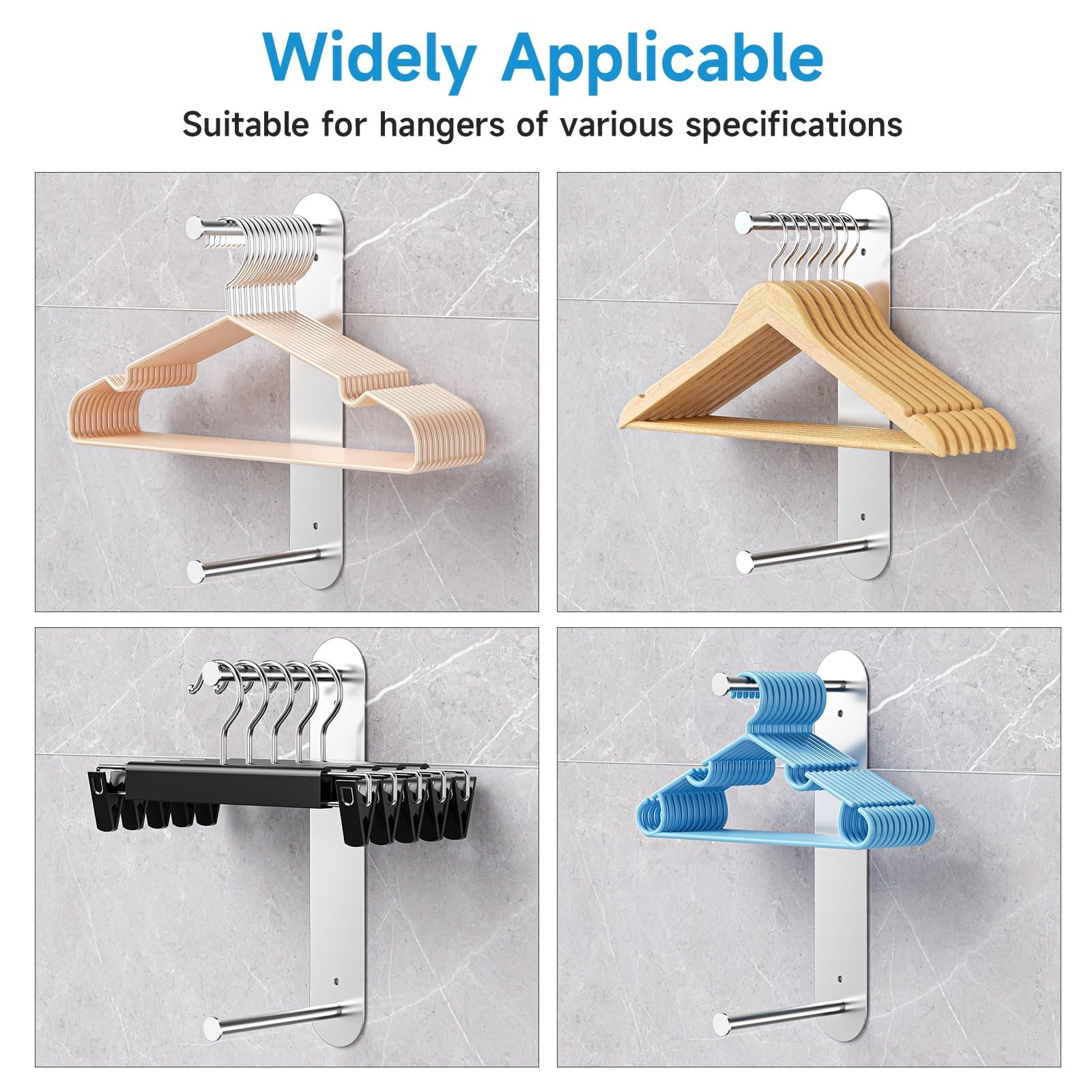 Hanger Holder for Laundry Room, Wall Mounted Clothes Hanger Organizer Stacker…