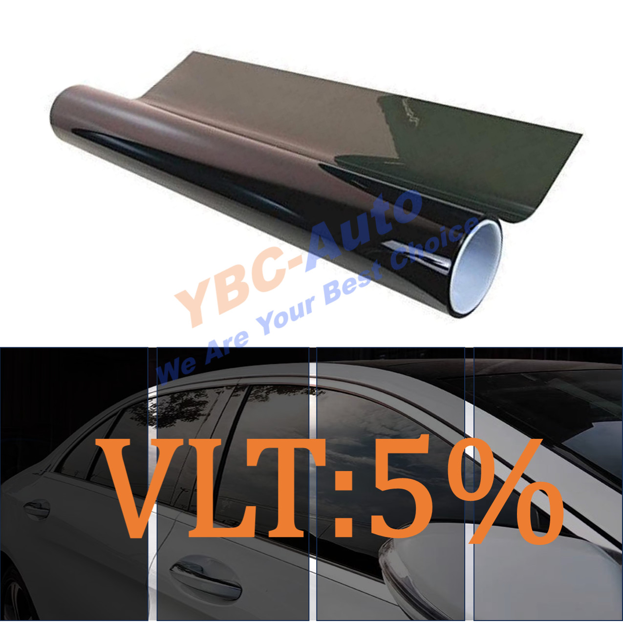 2Ply 20″x100′ 40″x100ft Window Tint Film Roll w/ Shades 5%,15%,20%,35%