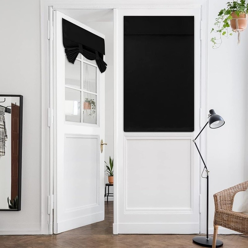 Easy Install Blackout Door Curtains French Doors Privacy & UV Protection New