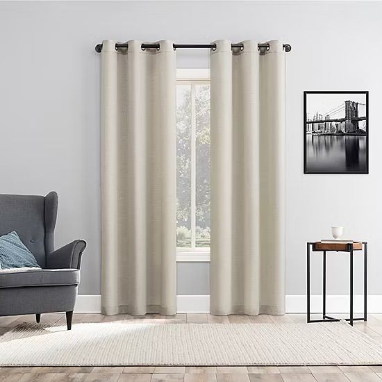 Lichtenberg Curtains 4 Panels 37×84 Linen Blend White Beige Embroidered Sheer
