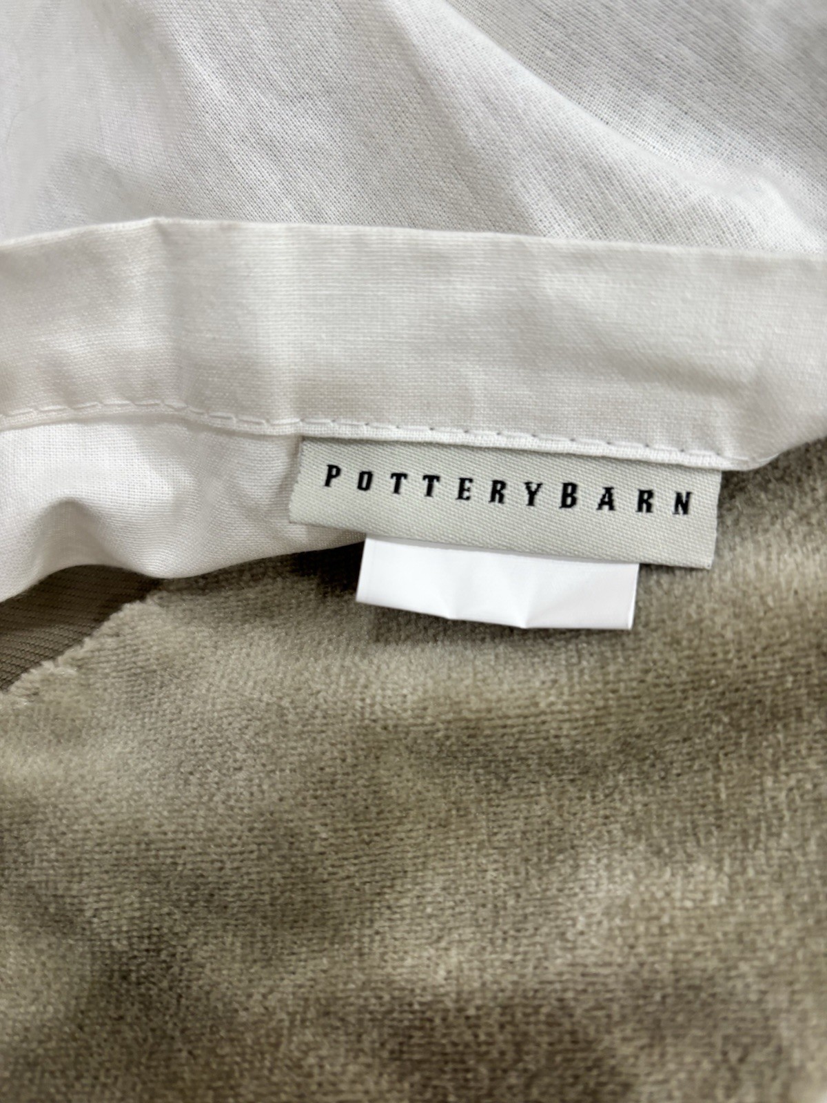 Vtg POTTERY BARN Set Of 2 Green VELVET TWILL Curtain Panels Heavyweight 50”X96”
