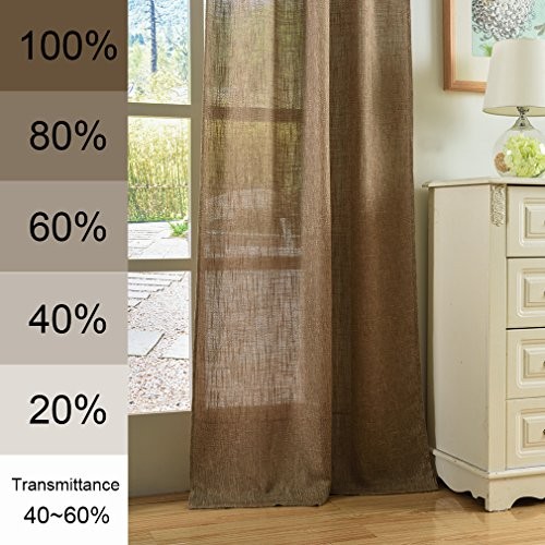 Soft Burlap Natural Rod Pocket Window Curtain 52″W x 108″L (Pack of 1) Tan