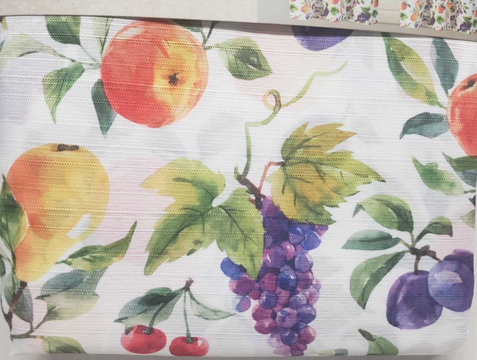 3pc Printed Kitchen Curtains Set:2 Tiers(26″x36″)&Valance(52″x18″)FRUITS,Tribeca