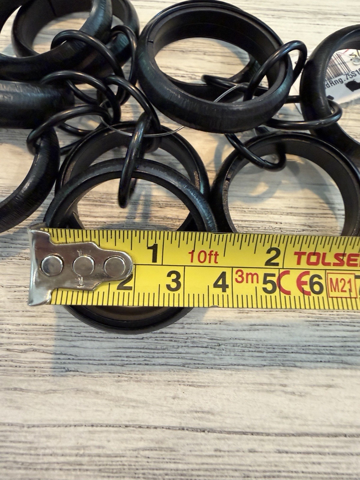 Set/10 Pottery Barn Quiet Glide Double Curtain Round Rings 0.75″ Cast Iron Black