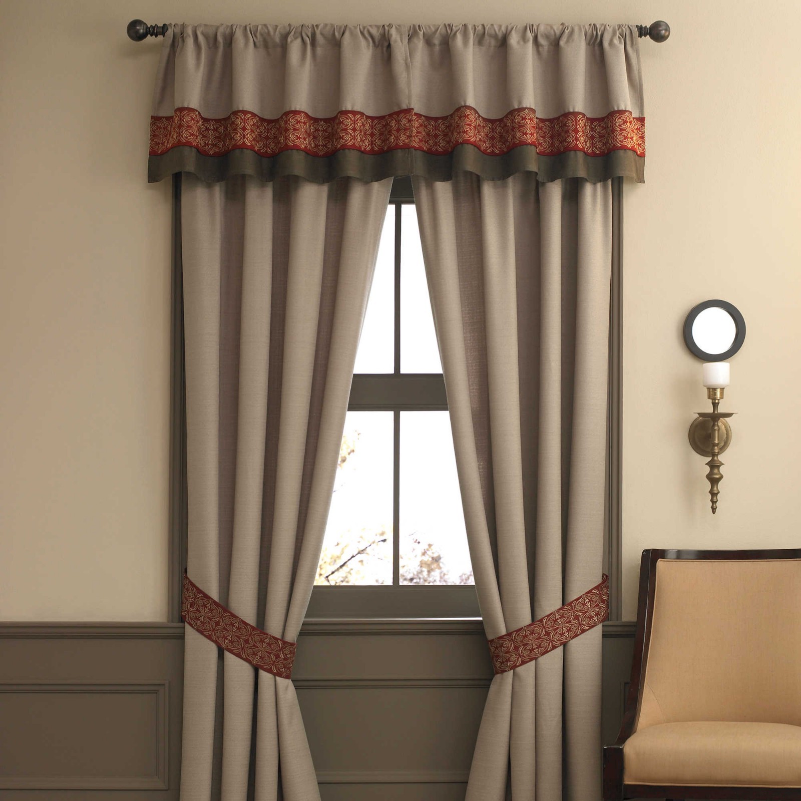 Bombay Bali Embroidered 2pc Window Valances