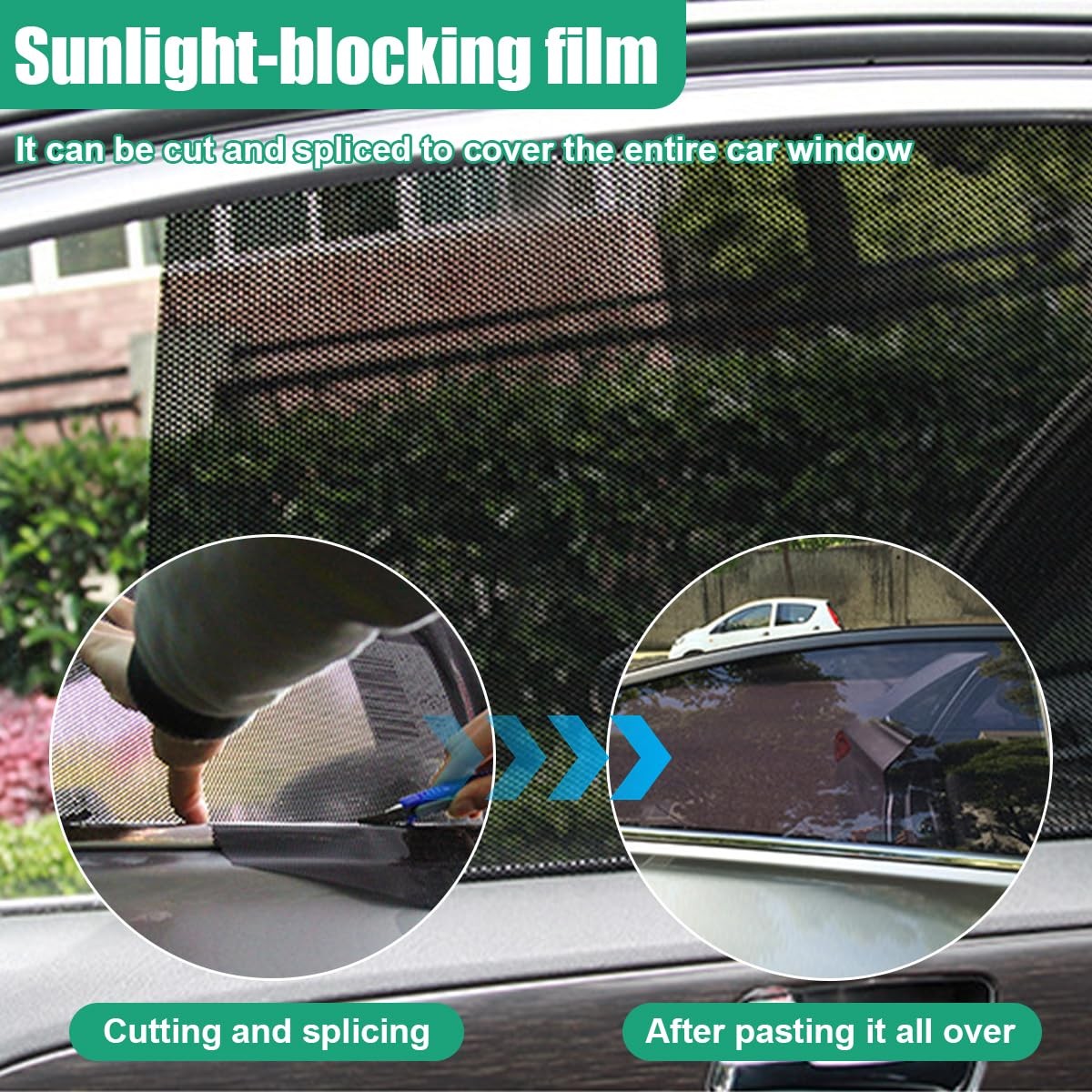 Car Side Window Sunshade Static Cling Auto UV Block Window Film Shade Film
