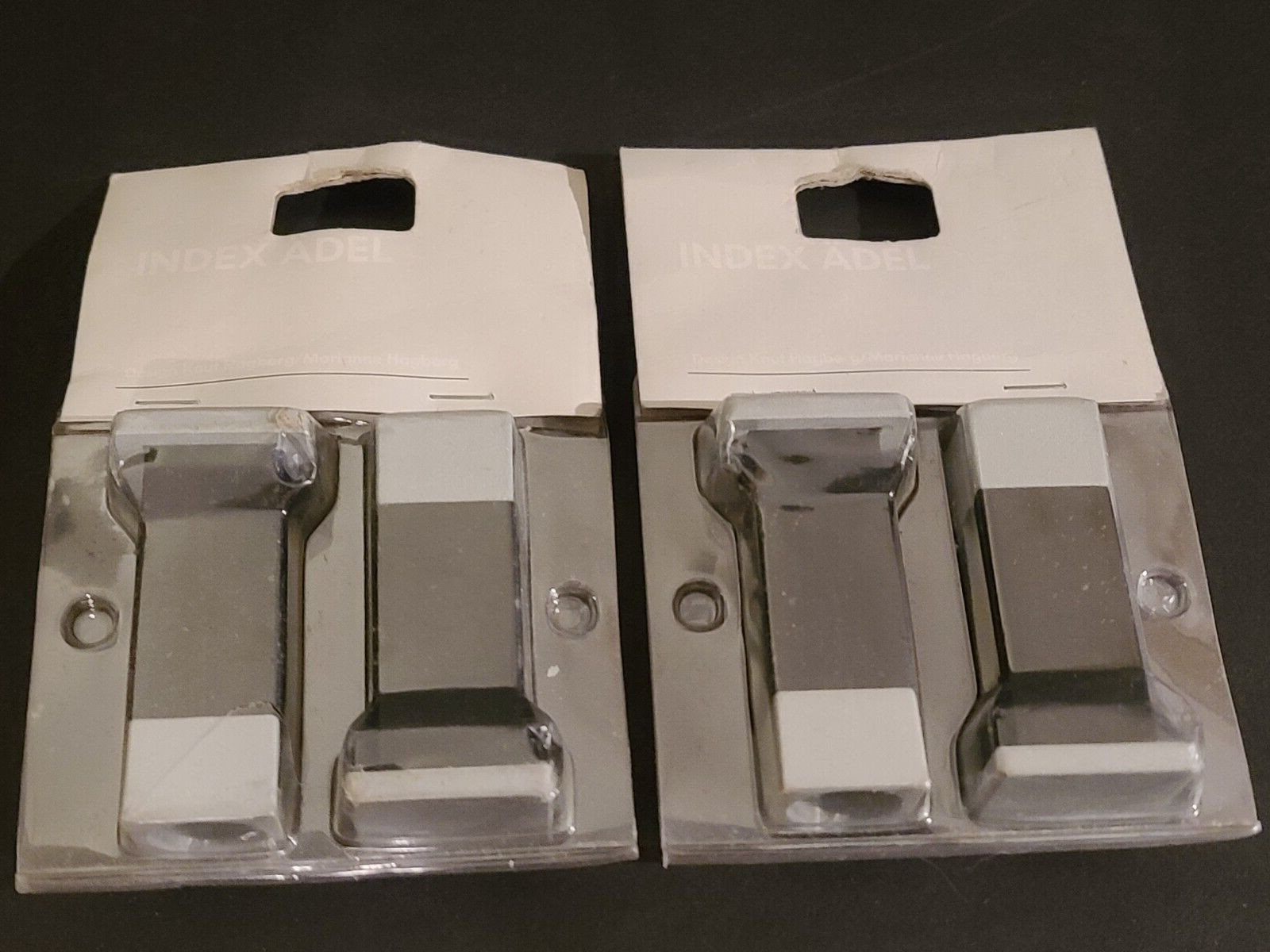 IKEA Index Adel Black/Grey Rectangular Finials for Curtain Rods (2 pair) NIP