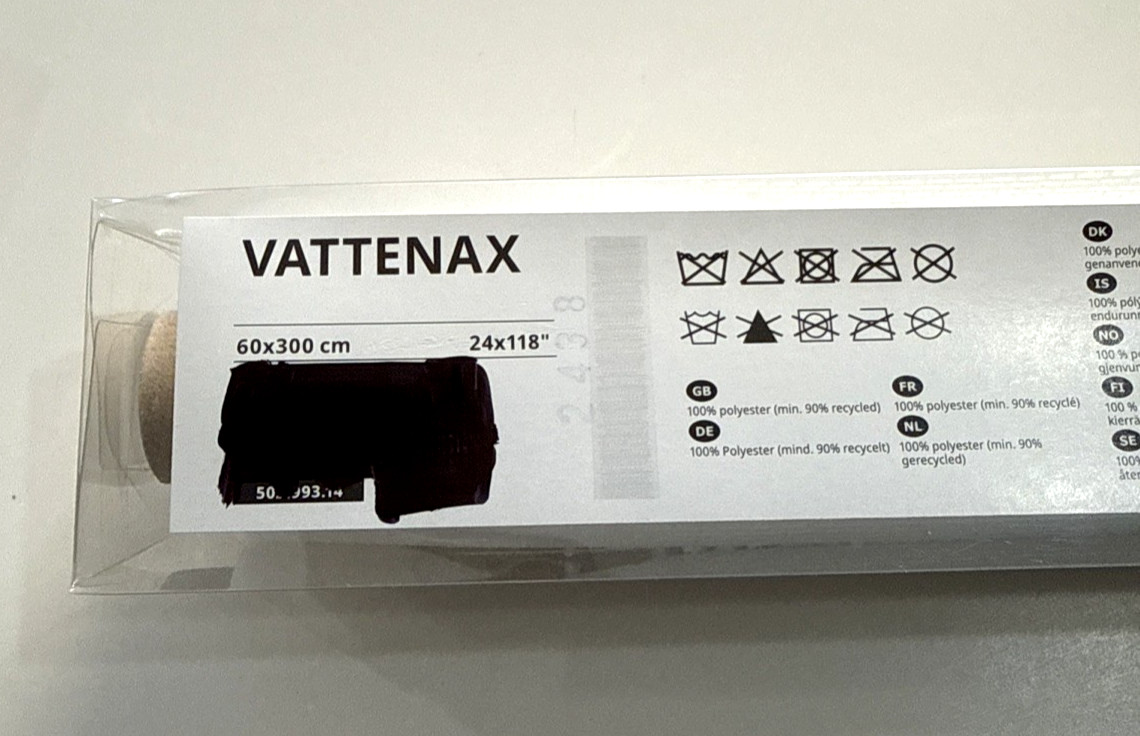 Lot of 2 Ikea VATTENAX Panel Curtain Blind White 24″ x 118″ New 502.993.14
