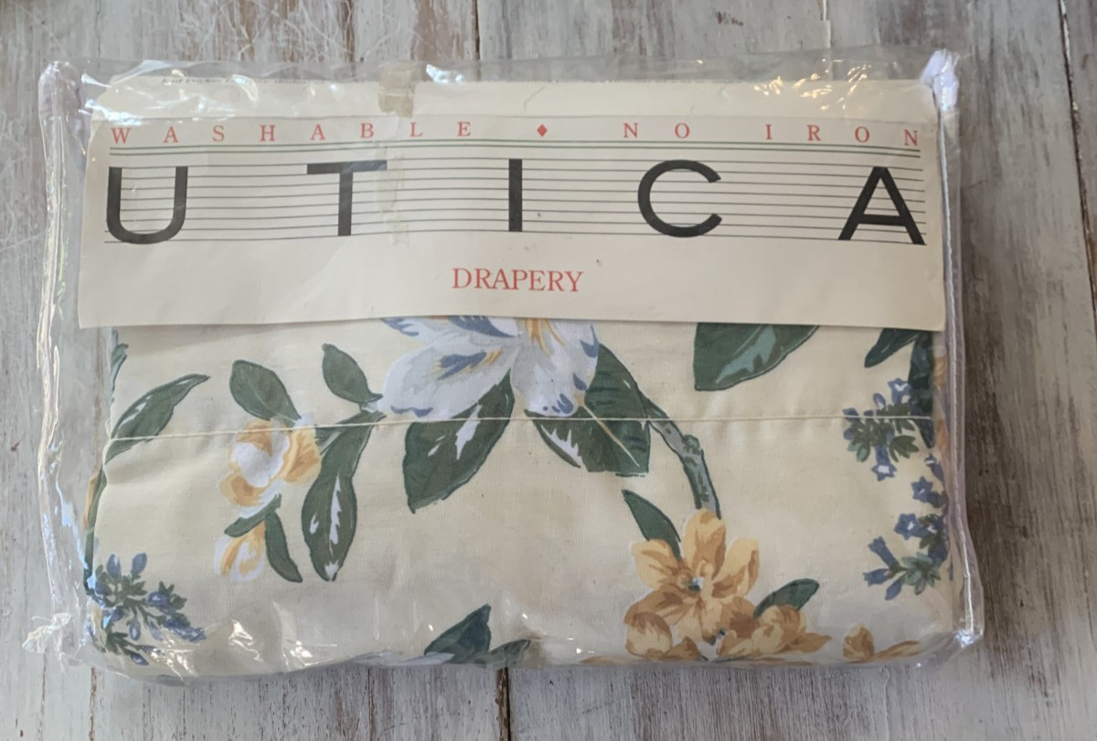 Vintage 1995 Utica QUAKER HILL Floral Drapery Panels 84×84″ w/ Tiebacks NEW