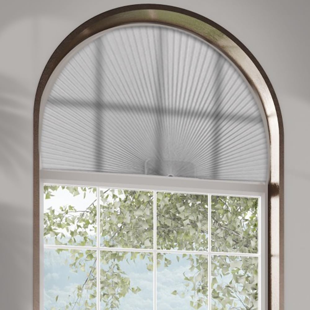 Arch Window Shades Light Filtering Half Circle Cellular Shades, Pleated Blind…