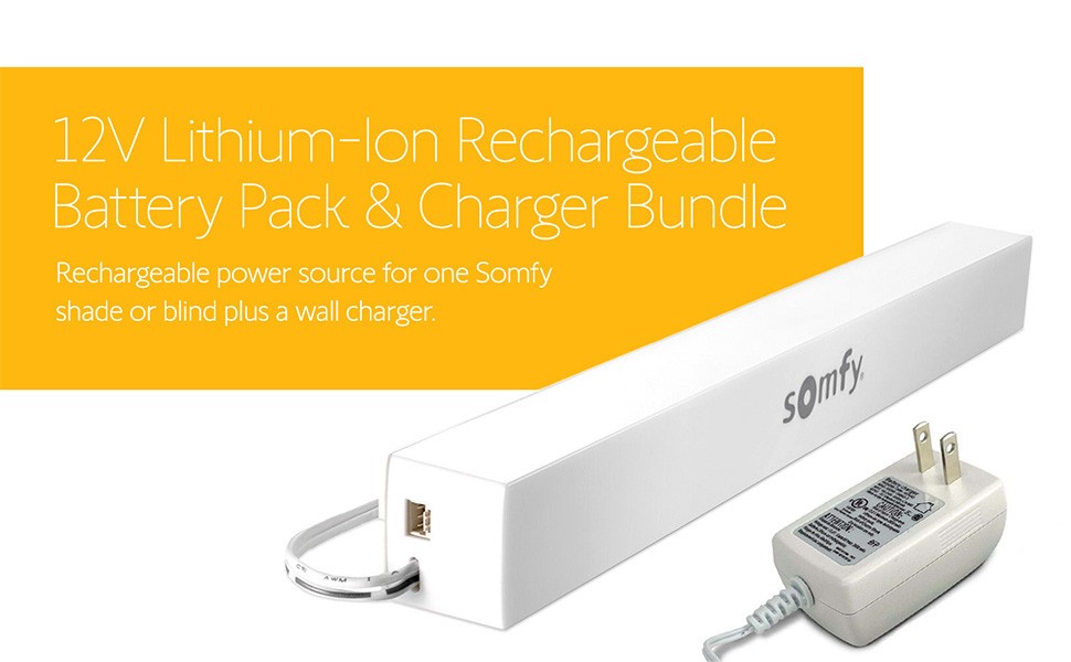 Somfy Lithium-ion Rechargeable Battery Pack and Charger (9021217 – 9025166)