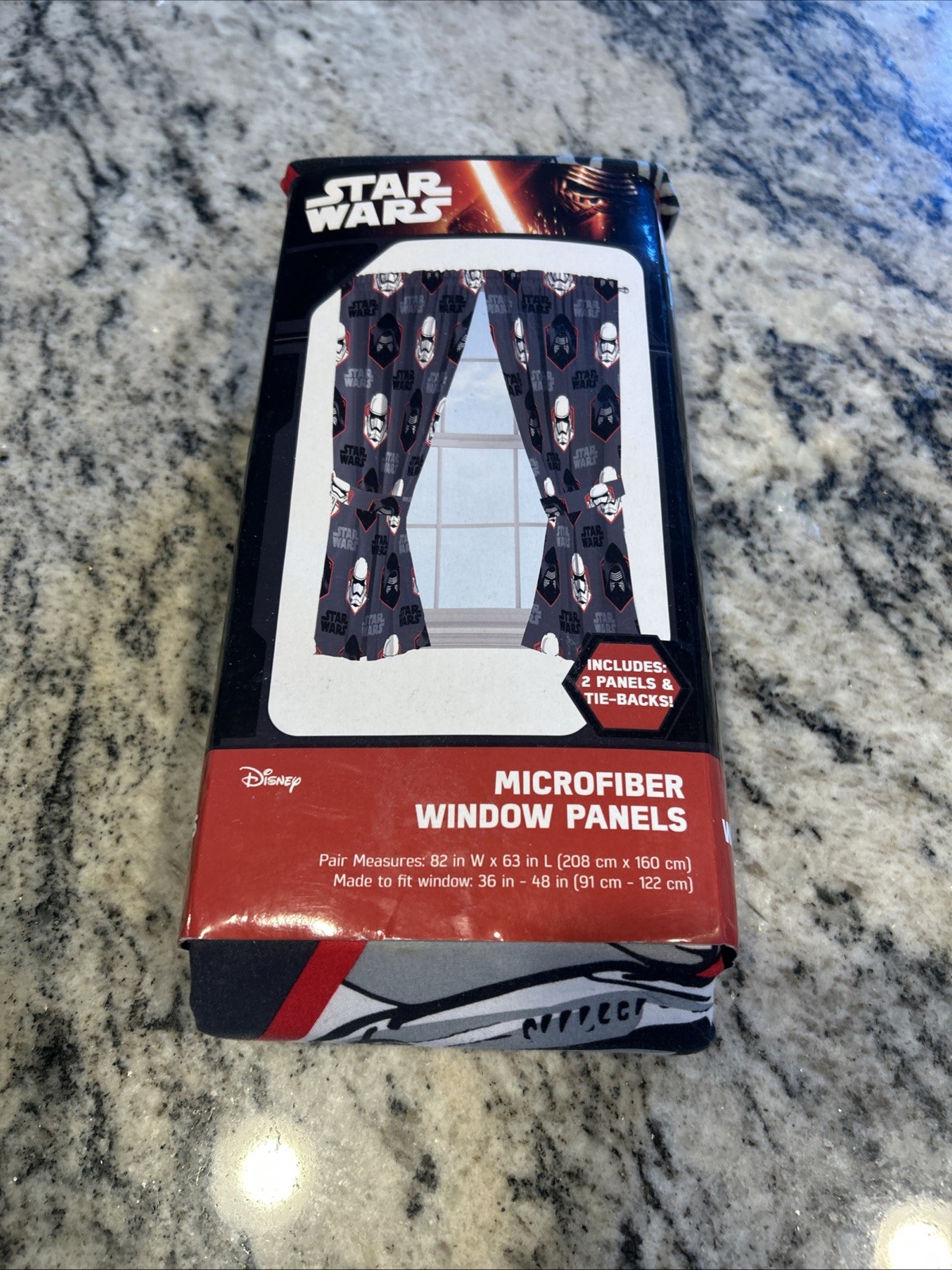 Star Wars Curtains x2, (40×68) Kids Room, Storm Trooper, Sith Lord New