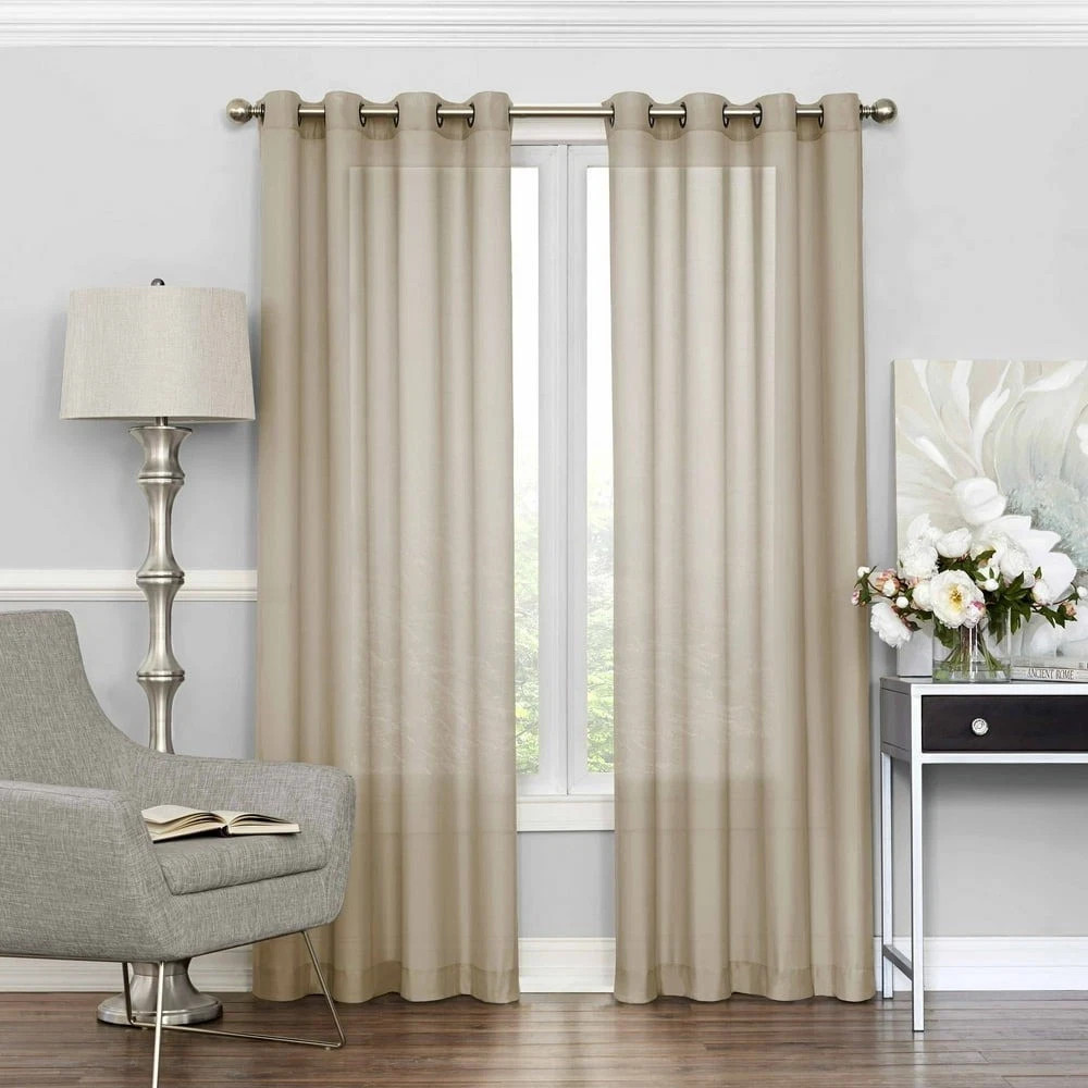 Eclipse Liberty Grommet Curtain Panel 52″ x 108″ Ecru Light Filtering – New