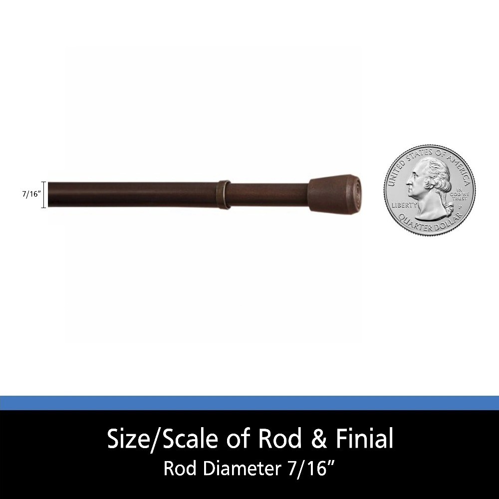 Adjustable Tension Curtain Rod 28-48 Inches Steel Tube 7/16 Inch Diameter White