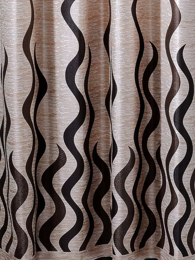 2 Pieces Brown Eyelet Grommet Door Window Curtains Set 5 7 9 Feet