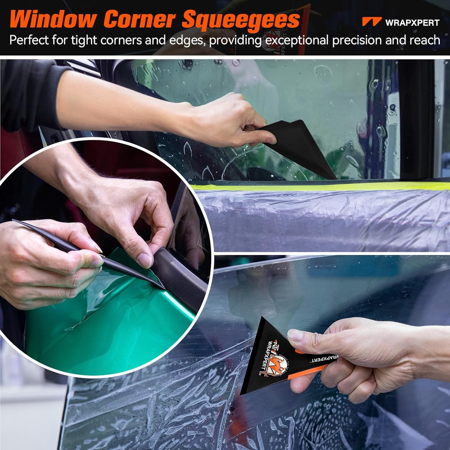 Car Window Tint Tools Kit Vinyl Wrap Squeegee Felt Long Handle Film Installation