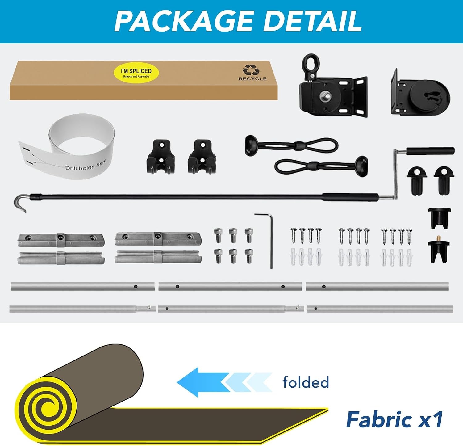 10′(W) x8′(H) Mocha Outdoor Roller Shade – Cordless Exterior Roll Up Sun Shade