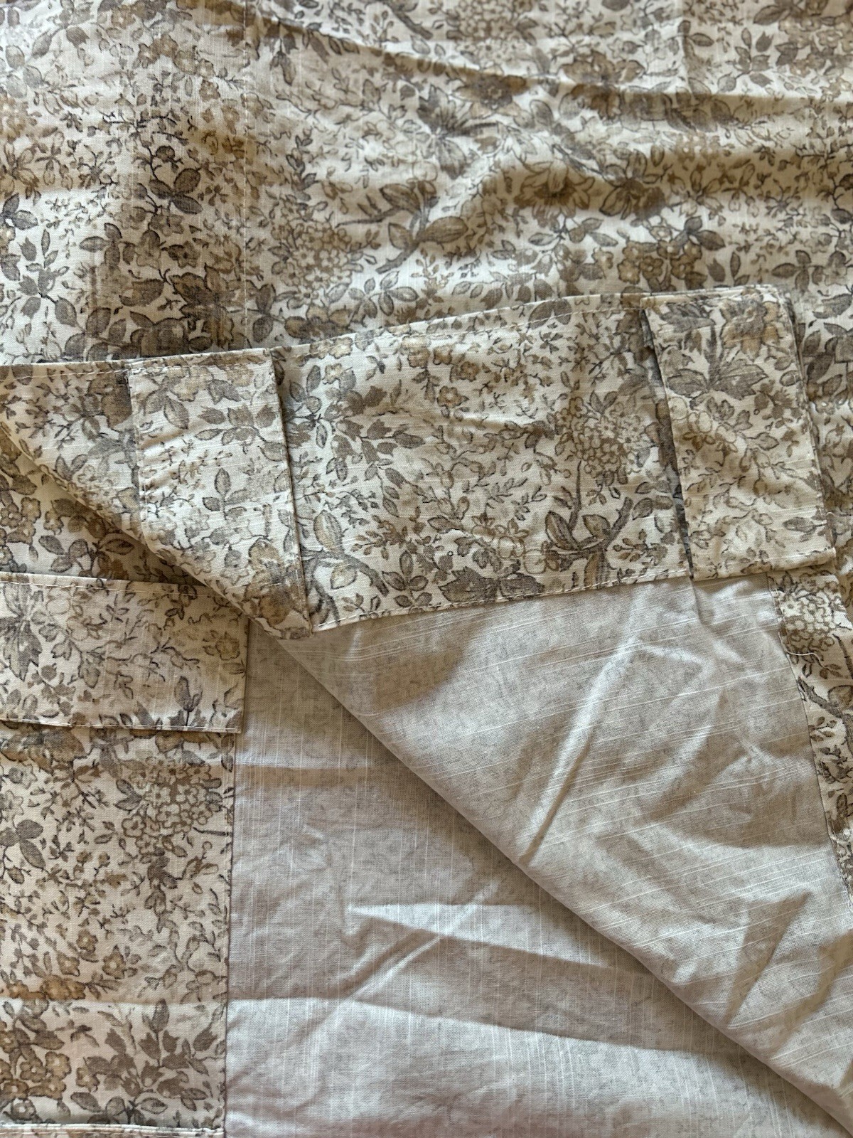 West Elm Frankie Floral Unlined Curtain (1) 48”x108” Natural NWOT OB