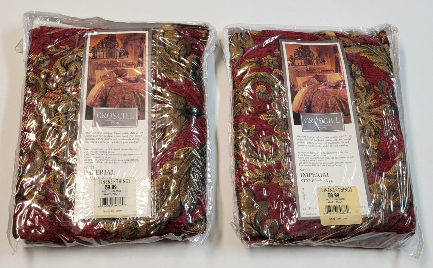 Croscill Imperial ( 1 ) Ascot Valance 40×21 Red w/ Gold Tassel PLS READ Multi