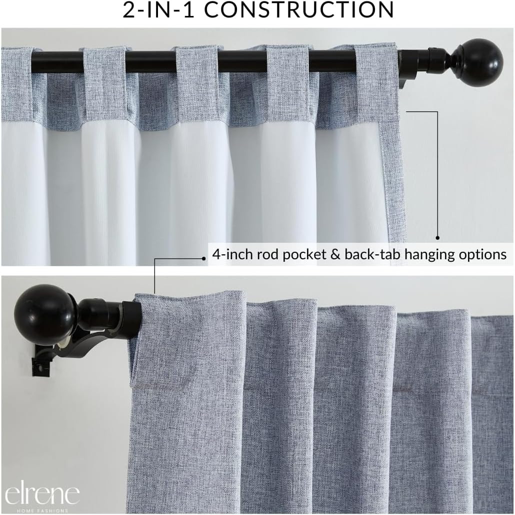 Home Fashions Solace 100% Max-Blackout Energy Efficient Solid Texture Window Cur