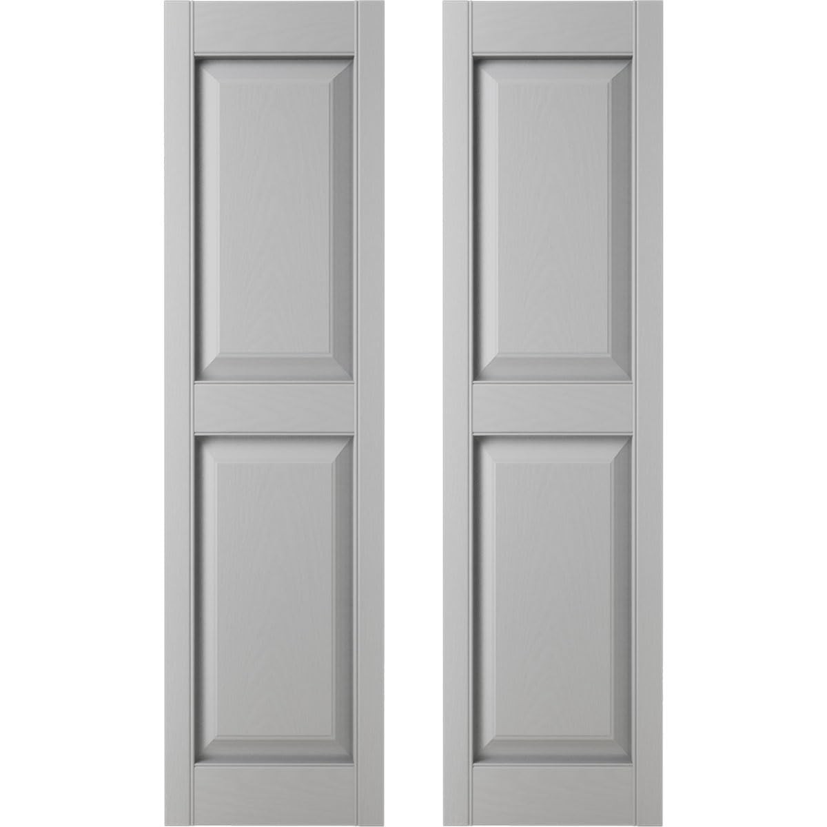Builders Edge 14.5 in. Wx38 in. H Custom Two Equal Panels Raised Panel Shutters