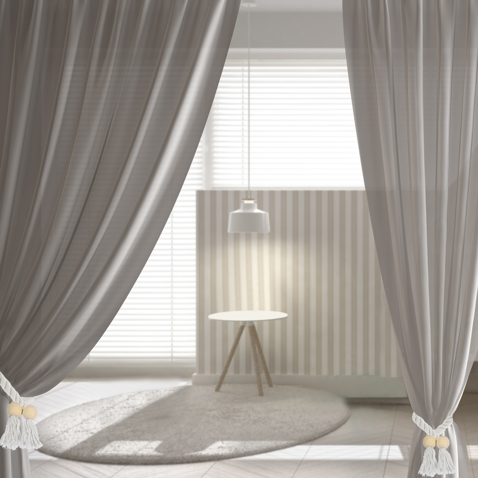 6 Pack Magnetic Curtain Tiebacks 55cm/21.65″ Curtain Holdbacks Beige