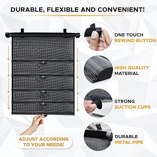 EcoNour Window Shades for Side Windows (Pack of 2) | Sun Shade for Car Heat