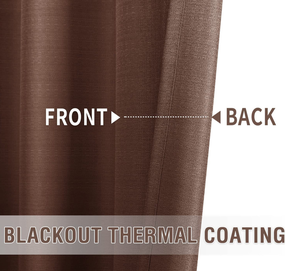 JINCHAN Blackout Curtain for Bedroom 84 Inches Length Brown Black-Out 1 Panel