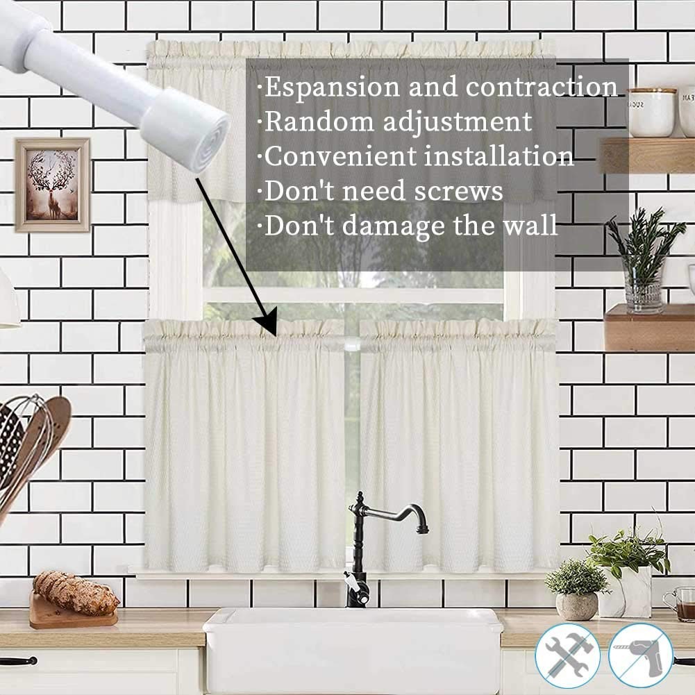 Adjustable Length Spring Tension Curtain Rod for Window Kitchen,Bathroom,Doorway