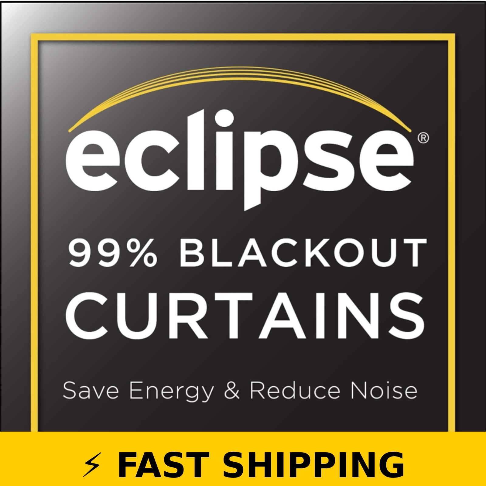 Eclipse Samara Solid Blackout Curtain Panel 42″ W x 84″ L Black