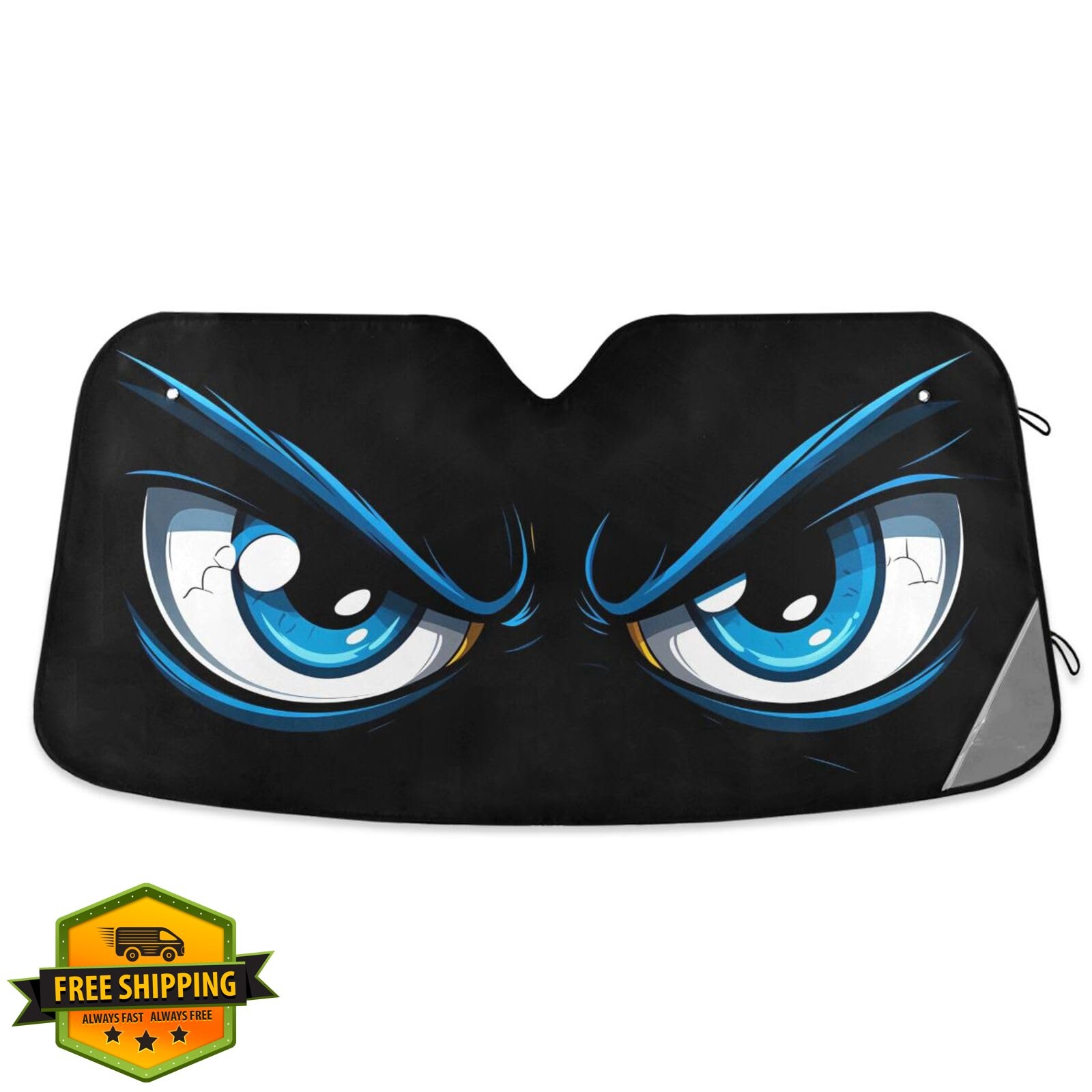 Evil Blue Eyes Windshield Sun Shade for Car Auto SUV Truck Foldable Front Win…