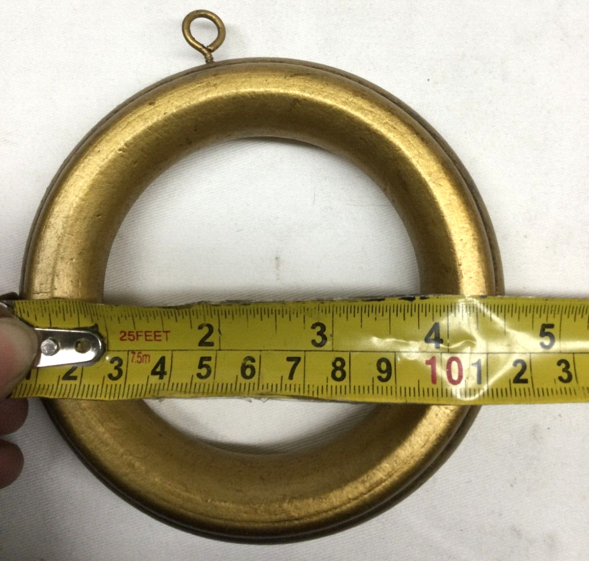 PACK OF TEN – styled Curtain Rings For 3” Wood Pole for Window Drapes – Gold