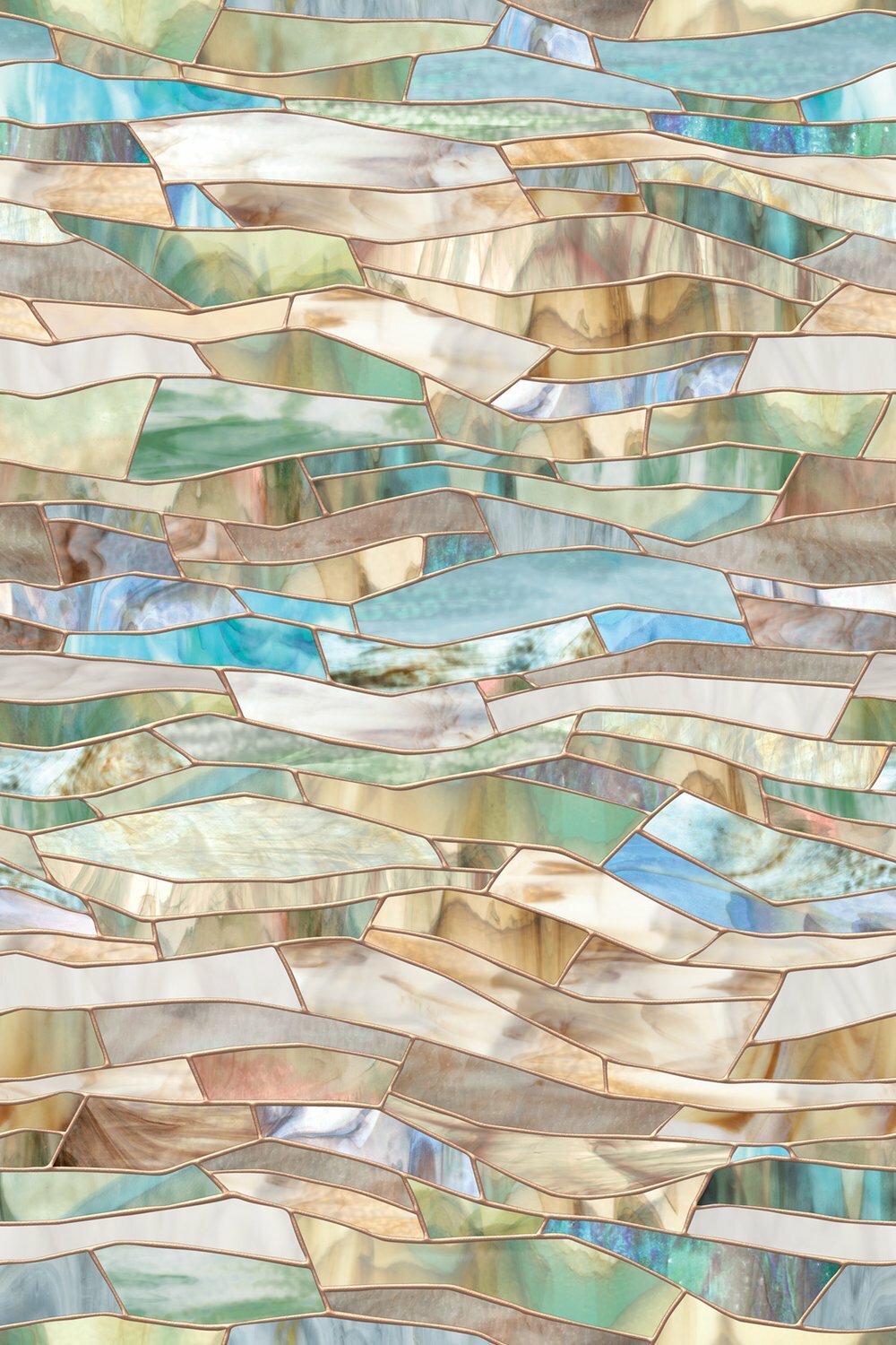 New 24×36 TERRAZZO Stained Glass Privacy Static Cling WINDOW FILM
