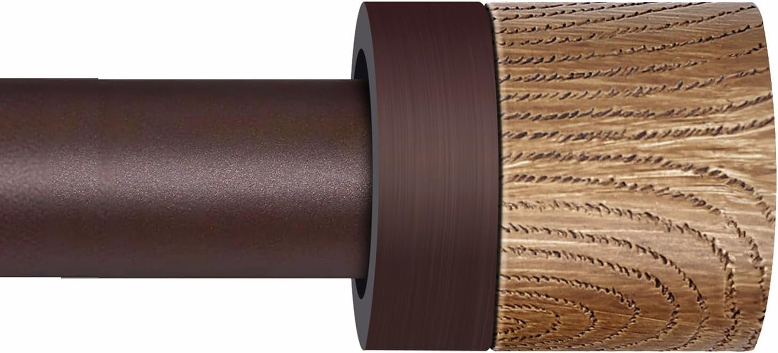 Wood Curtain Rods for Windows 48 to 84 Inches(4-7Ft),1 Inch Adjustable Window Cu