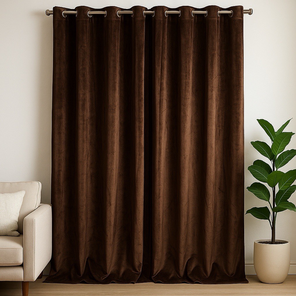 Set of 2 (84″x54″) Velvet Back Tab Light Filtering Window Curtain Panels
