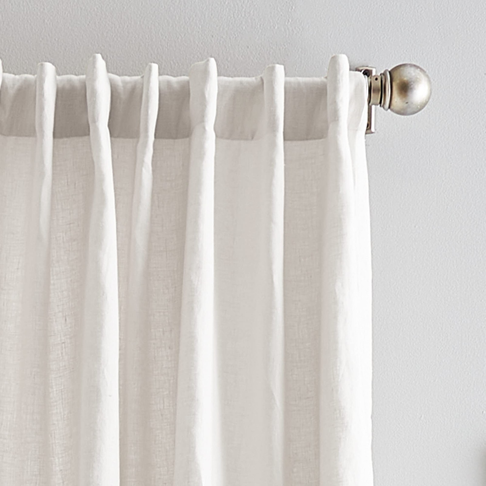 Peri Home 100 Linen Back Tab Lined Curtain Panel Pair 84 White 1D8074Lgwt