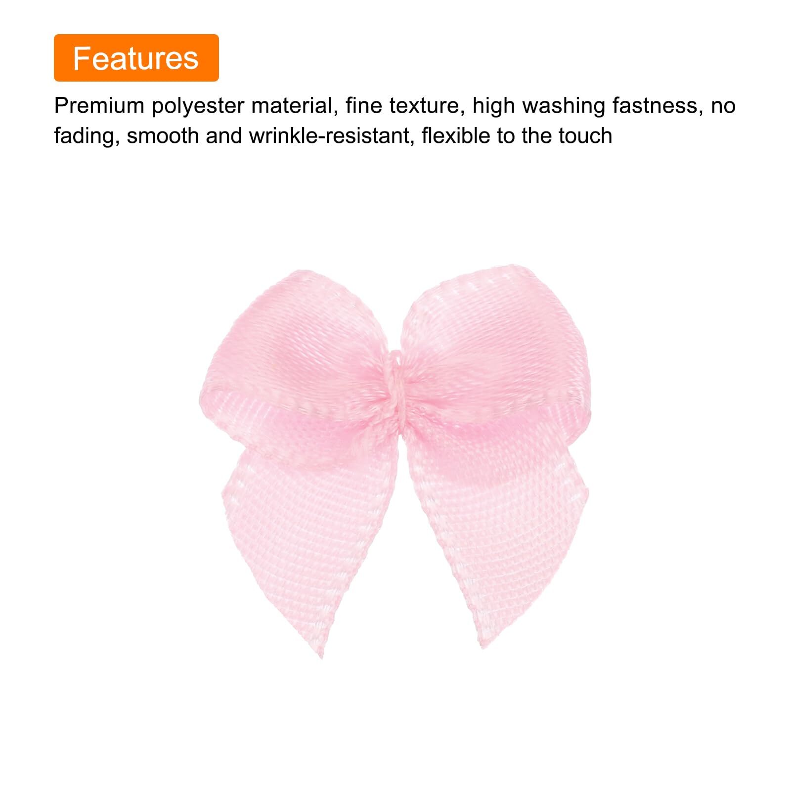 120PCS Mini Ribbon Bows 1″ Satin Fabric Bows for DIY Crafts Sewing Pink