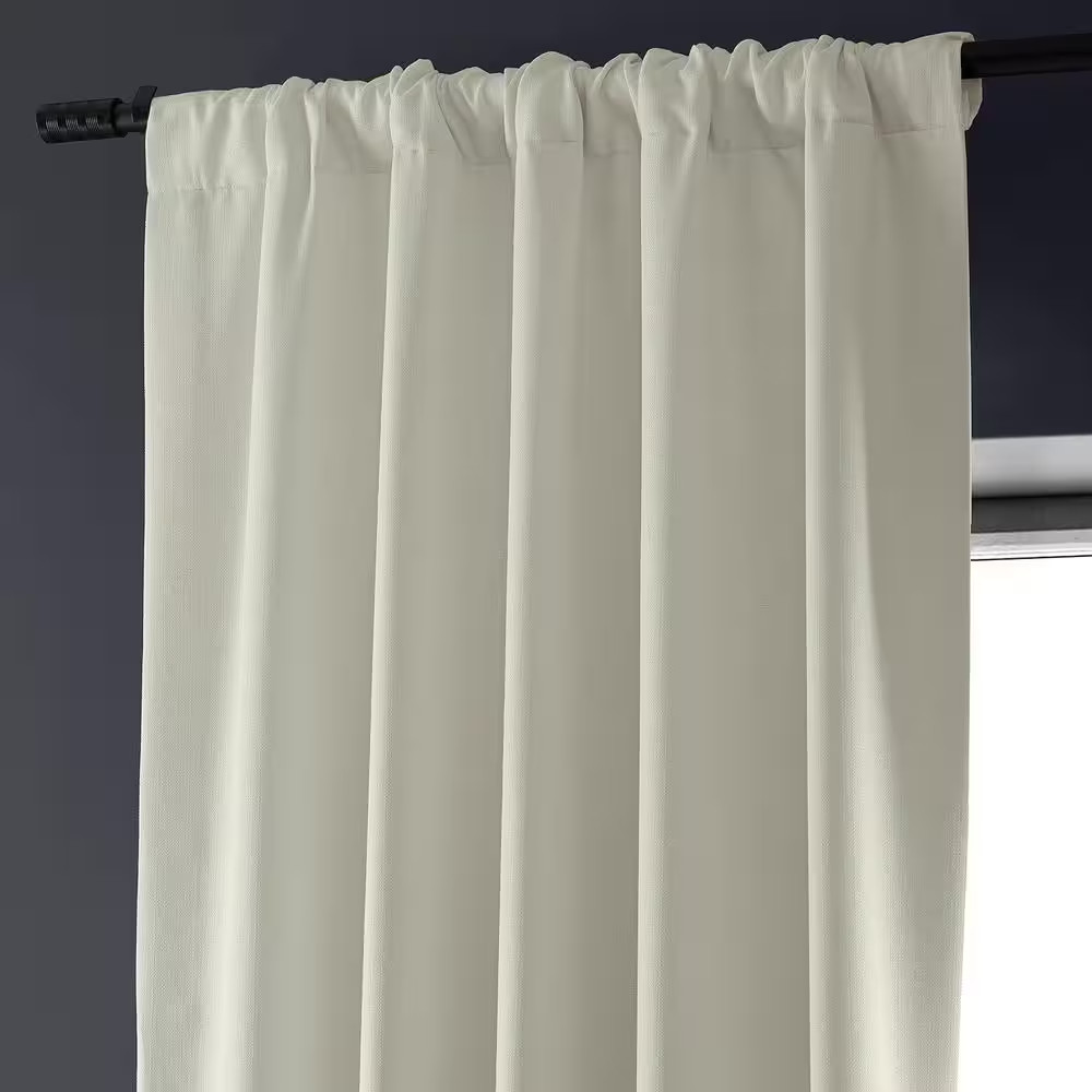 Signature off White Faux Linen Solid Curtain 50 In. W X 96 In. L – Rod Pocket Bl