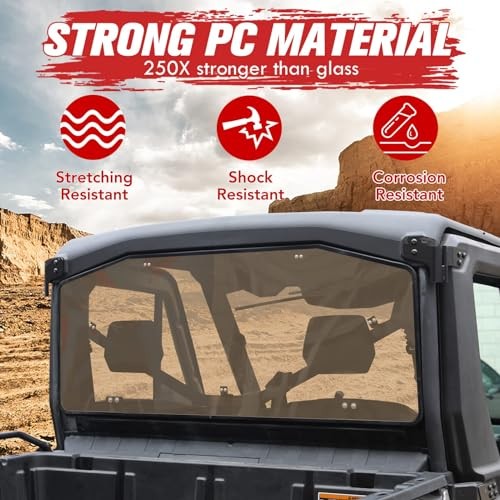 Tinted Rear Windshield for Can-Am Defender HD5 HD7 HD8 HD9 HD10 Max 2016-2024
