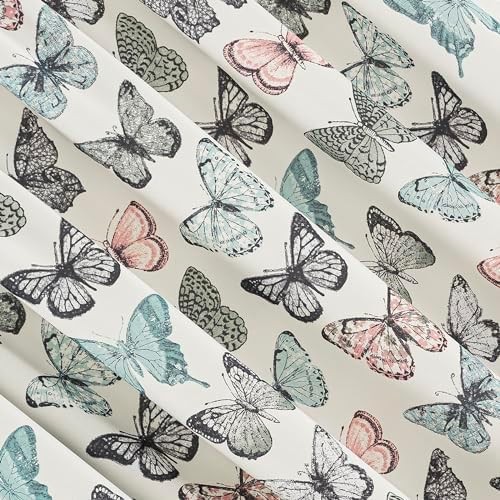 Marepesia Butterfly Print Energy Saving Rod Pocket Curtain Panel, 54″ x 84″, Blu