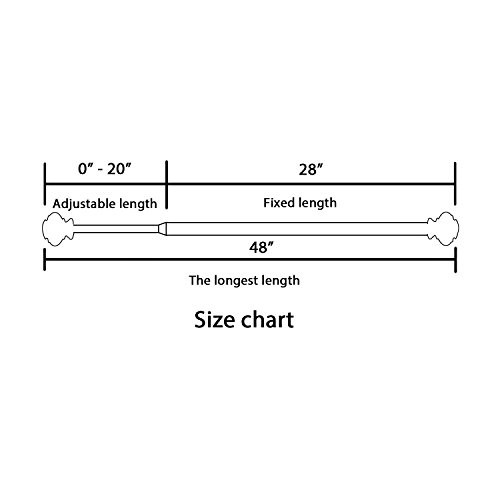 Window Curtain Rods for Windows 28 to 48 Inches Adjustable 28″-48″ Nickel