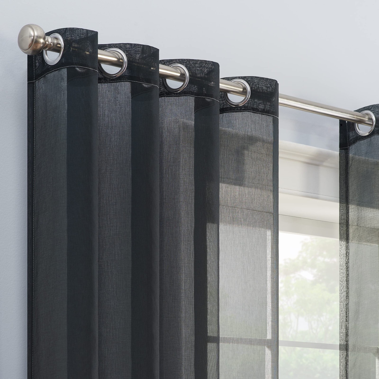 Eclipse Ines Printed Ombre Textured Light Filtering Grommet Window Curtains For