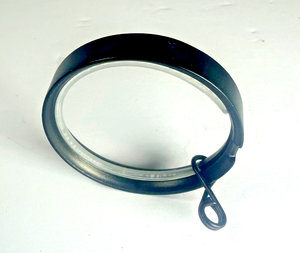 Trax Drapery Black Flat Decorative Rings For 1-1/8″ Drapery Rod 1O/PK URGF BLACK
