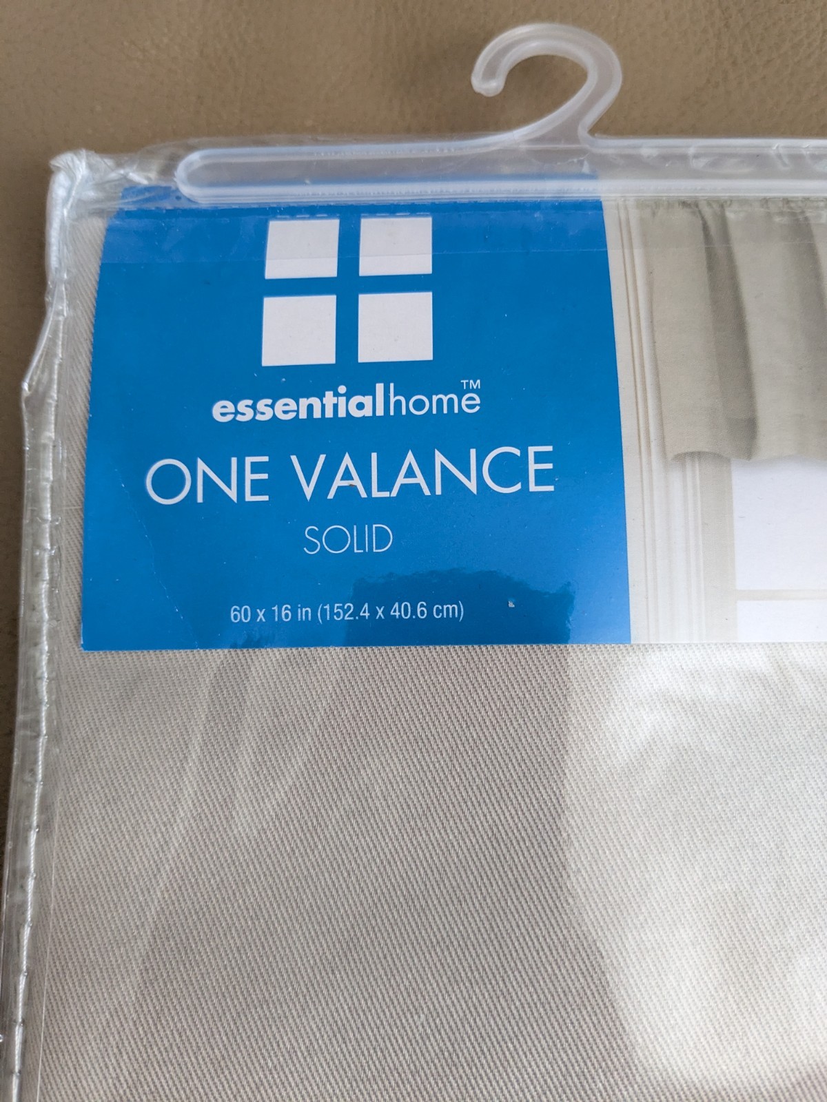 Essential Home 1 Solid Window Valance Sand 60 x 16