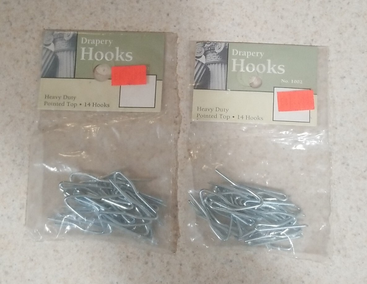 Kenney Mfg. Co. Drapery Hooks Heavy Duty Pointed Top – No. 1002 – 2 Packs of 14