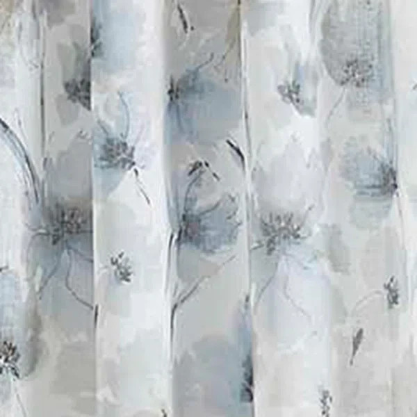 DKNY Modern Bloom Curtain Panel 50×95 Blue Gray Floral Grommet New 1 Panel