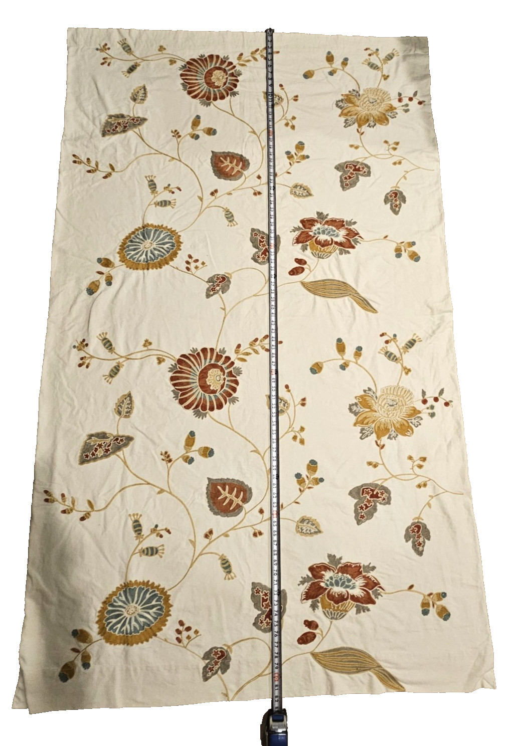 Pottery Barn Margaritte Embroidered Drapes Pair Lined Rod Pocket 82″ L